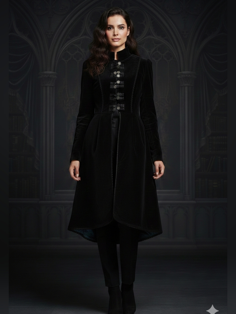Velvet Corset Dress Coat Jacket Goth Punk Alternative